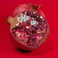 Pomegranate, Punica granatum, in close-up view Royalty Free Stock Photo