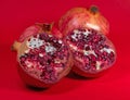 Pomegranate, Punica granatum, in close-up view Royalty Free Stock Photo