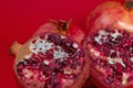 Pomegranate, Punica granatum, in close-up view Royalty Free Stock Photo