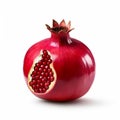 Realistic Pomegranate Sculpture: Organic, Matte Photo On White Background