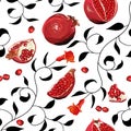 Pomegranate seamless vector background
