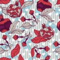 Pomegranate seamless pattern for textile