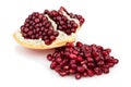 Pomegranate section seeds heap Royalty Free Stock Photo
