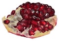 Pomegranate section on a white Royalty Free Stock Photo
