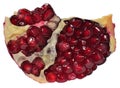 Pomegranate section on a white Royalty Free Stock Photo