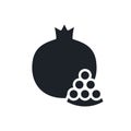 Pomegranate seeds icon. Black isolated silhouette. Fill solid icon. Modern minimalistic design. Vector illustration