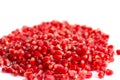 Pomegranate seeds on white background Royalty Free Stock Photo