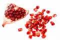 Pomegranate seeds on a white background Royalty Free Stock Photo
