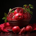 Delicious Pomegranate Basket With Fresh Berries - Rebeca Saray Style