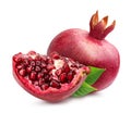 Pomegranate on white background Royalty Free Stock Photo