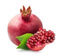 Pomegranate on white background Royalty Free Stock Photo