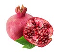 Pomegranate on white background Royalty Free Stock Photo