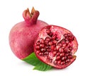 Pomegranate on white background Royalty Free Stock Photo