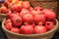 Pomegranates in a basket Royalty Free Stock Photo