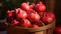 Pomegranates basket ripe and sweet Royalty Free Stock Photo