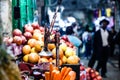 Pomegranates bunch at old town Jerusalem. Israel. Royalty Free Stock Photo