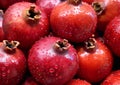 Pomegranates fresh red juicy fruits.Macro.AI generative