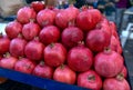 Pomegranates at the market in Athens. Royalty Free Stock Photo