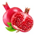Pomegranete isolated on white bsckground Royalty Free Stock Photo