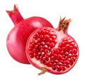 Pomegranete isolated on white bsckground Royalty Free Stock Photo