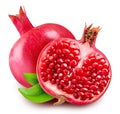 Pomegranete isolated on white bsckground Royalty Free Stock Photo