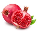 Pomegranete isolated on white bsckground Royalty Free Stock Photo