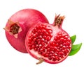 Pomegranete isolated on white bsckground Royalty Free Stock Photo