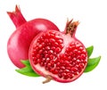 Pomegranete isolated on white bsckground Royalty Free Stock Photo