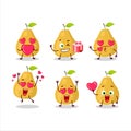 Pomelo cartoon character with love cute emoticon