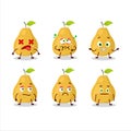 Pomelo cartoon in character with nope expression