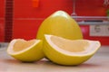 Pomelo, cut slices Royalty Free Stock Photo