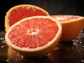 Pomelo Fruit Halves Isolated on White, Big Yellow Grapefruit Cut, Healthy Diet Pummelo, Whole Pomelo