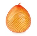 Pomelo fruit wrapped in net and plastic foil isolated Royalty Free Stock Photo