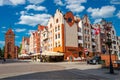 Pomerania Stary Rynek Street is center of Old Town, with rebuilt tenement houses. Elblag. Poland