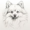 Cute Pomeranian Dog Drawing In Pencil - Detailed Vector Illustration