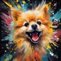 Rafael Lasciary\'s Aggressive Pomeranian Dog Digital Painting