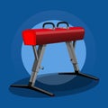 Pommel horse, vaulting horse. Sport gym equipment