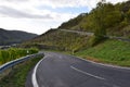 Pommern, Germany - 10 21 2020: Serpentine road with huge height difference withing two curves