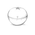 Pomodoro egg timer on a white background