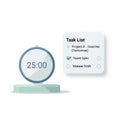 Pomodoro Technique Timer and Digital Task List Icon for Productivity Management and Focused Workflow Planning Royalty Free Stock Photo