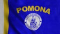 Pomona city flag, California, United States of America. 3d illustration