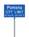 Pomona City Limit road sign