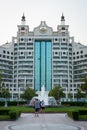 The multi-storey facade of the modern five-star hotel Seaside Resort.