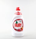 Pomorie, Bulgaria - November 15, 2018: Fairy dish washing liquid. Fairy is a brand of washing-up liquid produced by Procter &