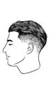 Pompadour hairstyle line art