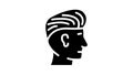 pompadour hairstyle male glyph icon animation