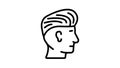 pompadour hairstyle male line icon animation