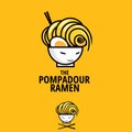 The Pompadour Ramen mascot illustration