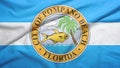 Pompano Beach of Florida of United States flag background