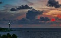 Pompano Beach Lighthouse sunset Florida Royalty Free Stock Photo